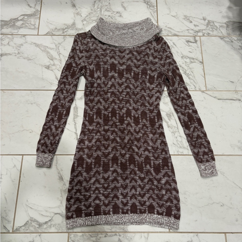 Charming Charlie Brown and Cream Knit Dress
